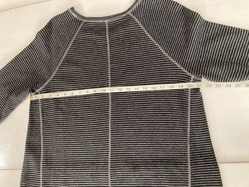 J Jill Sweater Knit Dress Womens L Black Gray Stripe Long Sleeve Casual - Picture 8 of 10